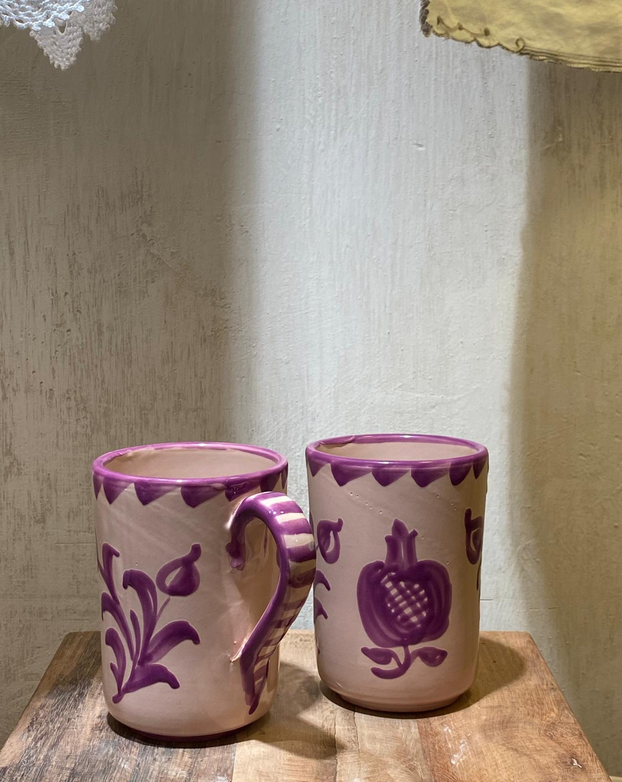 TAZA PINTADA A MANO - LILA