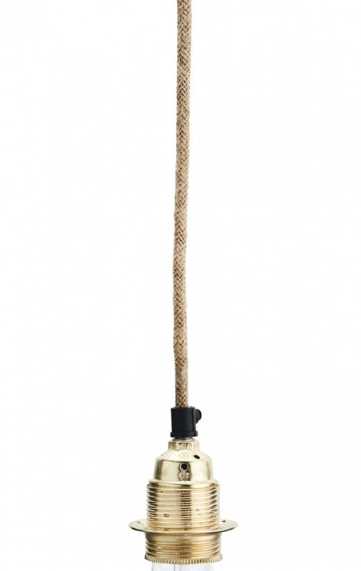 CABLE DE YUTE CON PORTALÁMPARAS DORADO