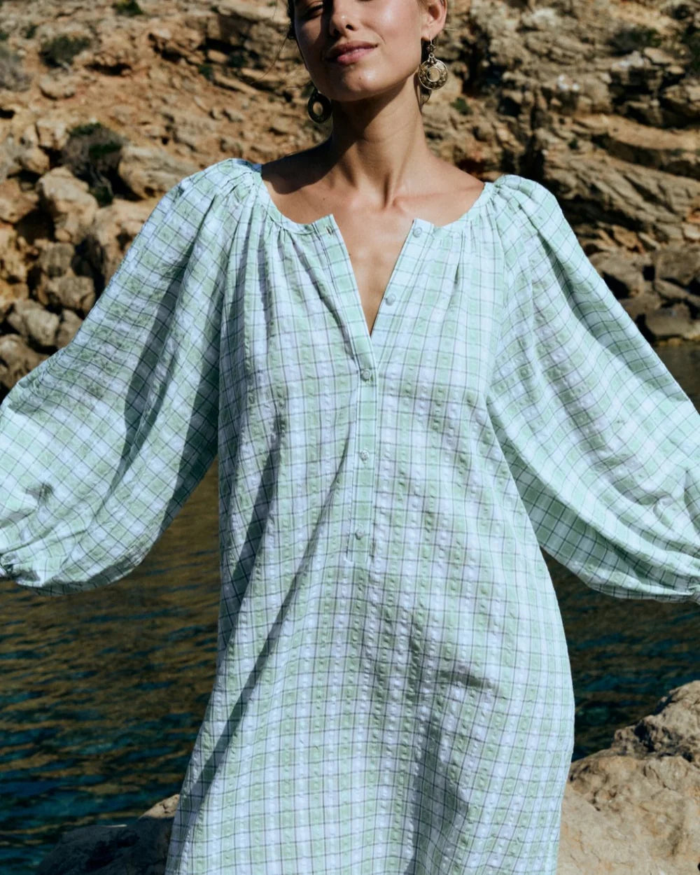 GREEN CHECKS DRESS