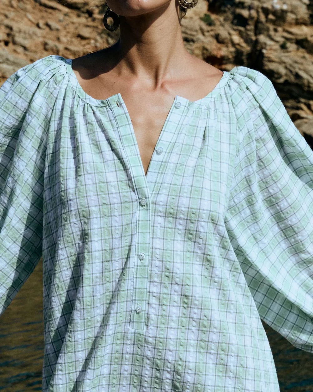 GREEN CHECKS DRESS