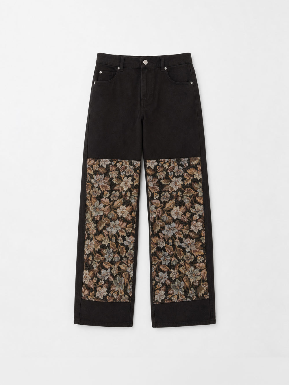 HAZEL BROWN FLORAL PANEL TROUSERS