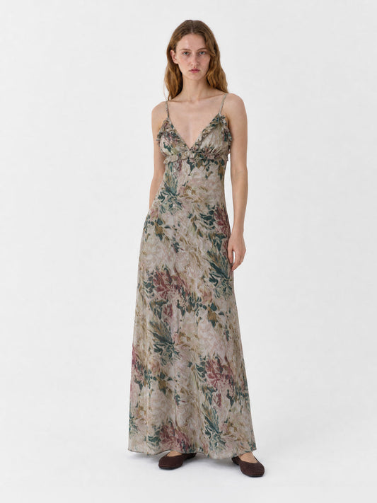 VESTIDO MAXI DE ACUARELA FLORAL LIVIA