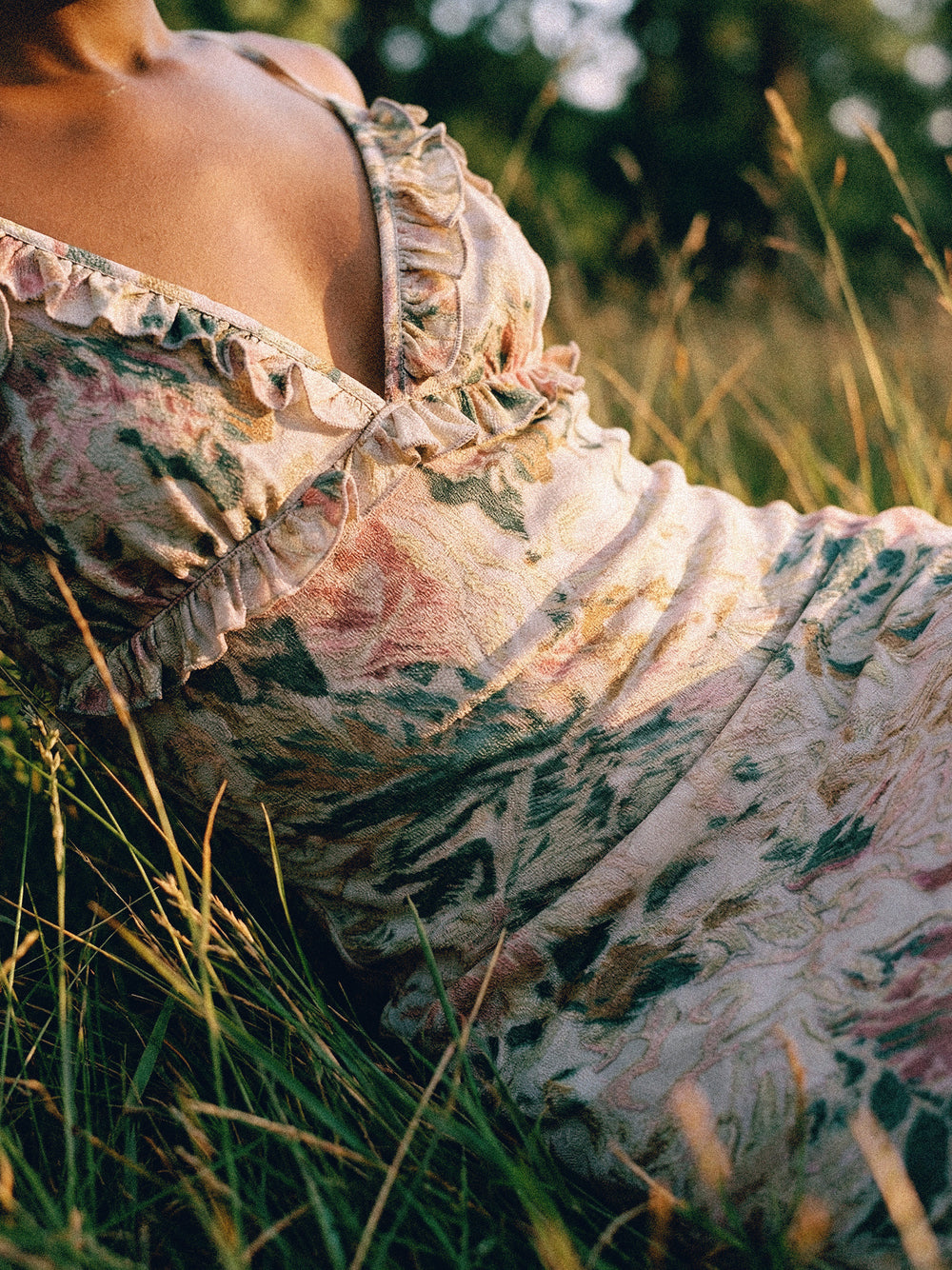 LIVIA FLORAL WATERCOLOR MAXI DRESS