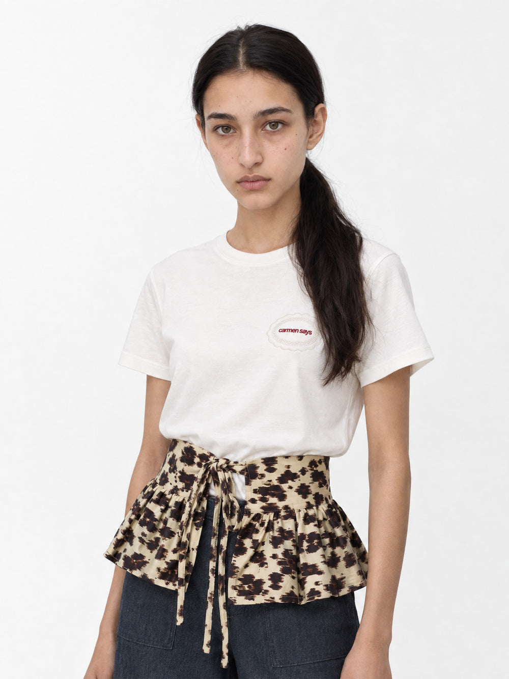 FIELD FLORAL PRINT RUFFLE BELT
