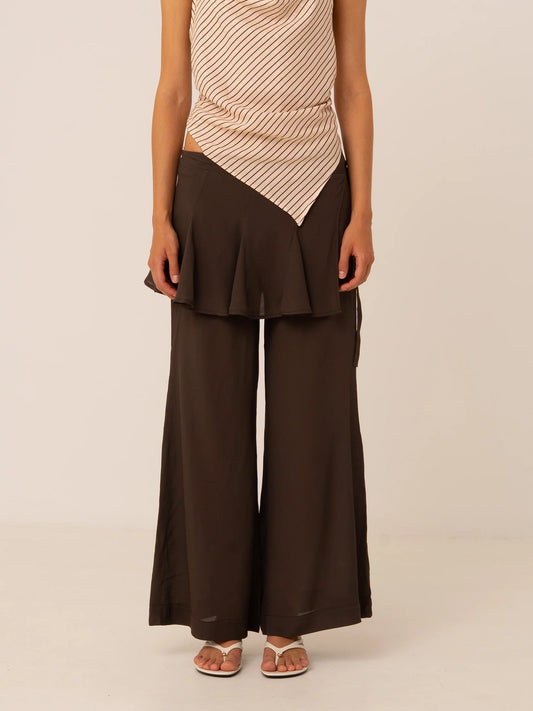 PISCO FLARED PANTS WITH WRAPPED SKIRT DETAILS