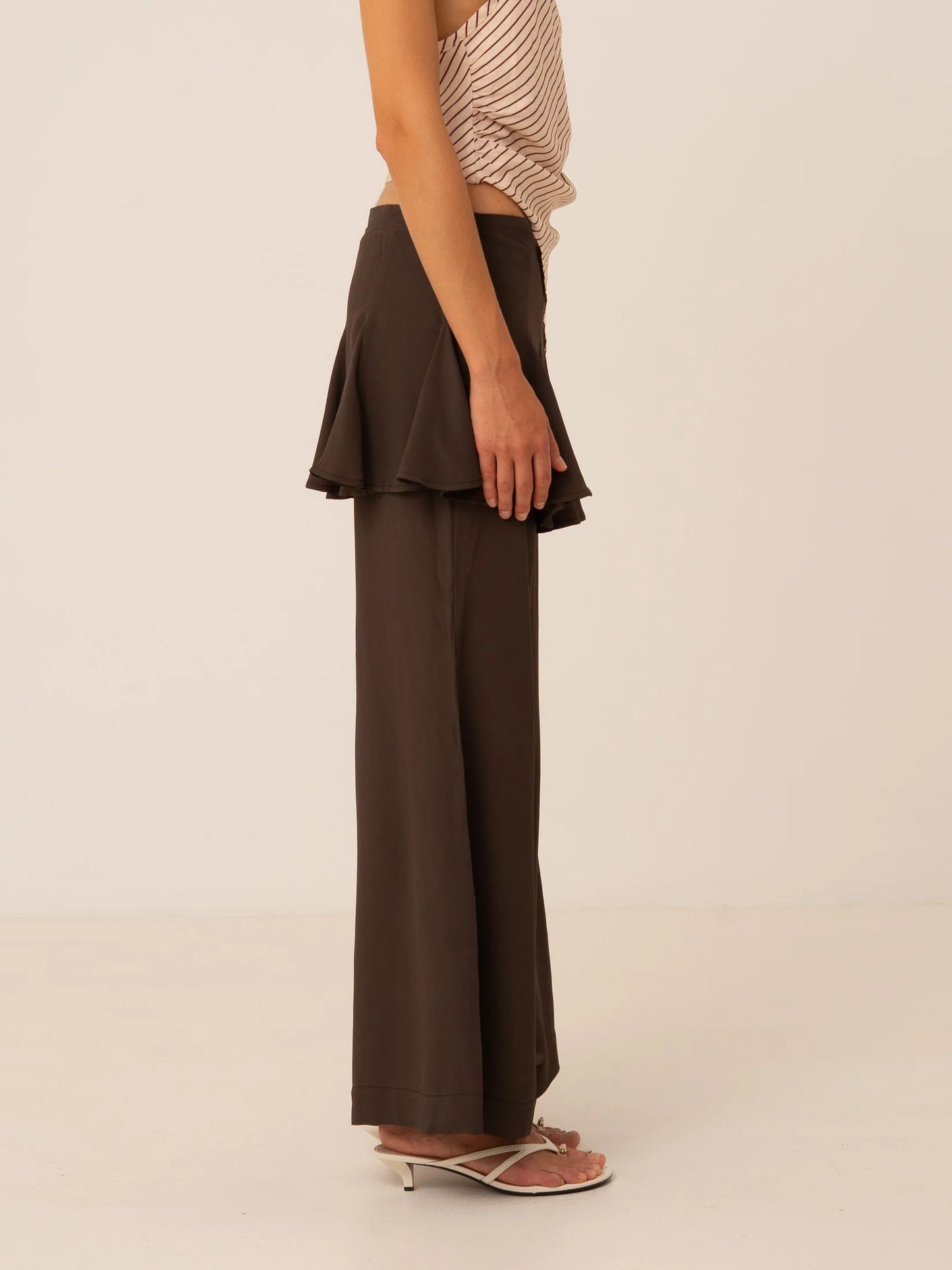 PISCO FLARED PANTS WITH WRAPPED SKIRT DETAILS