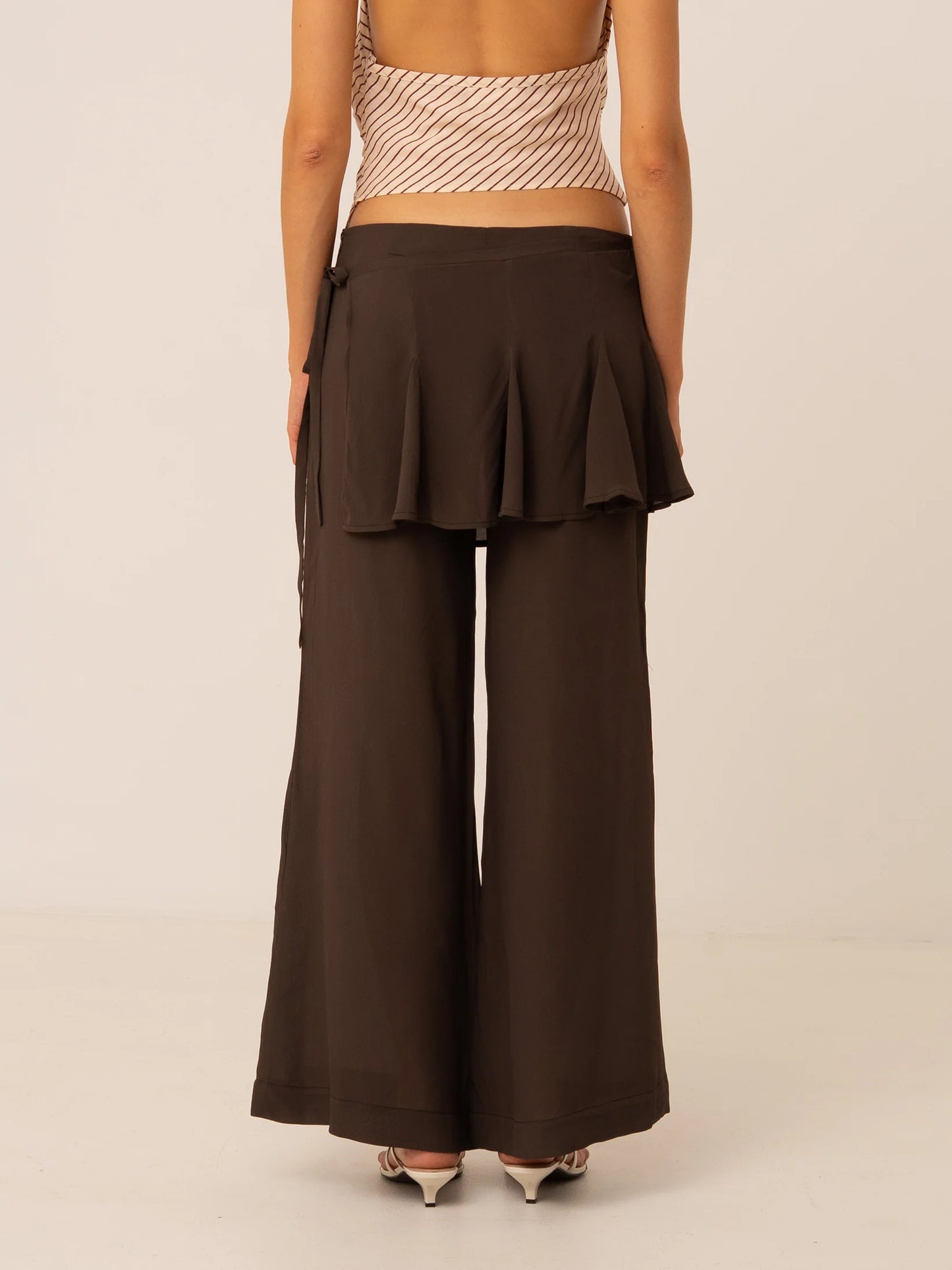 PISCO FLARED PANTS WITH WRAPPED SKIRT DETAILS