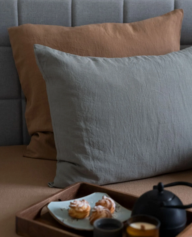 KHAKI LINEN CUSHION COVER