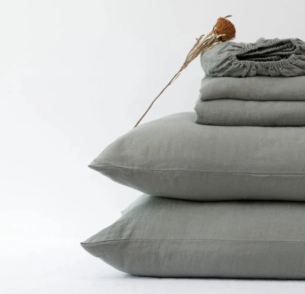 KHAKI LINEN CUSHION COVER