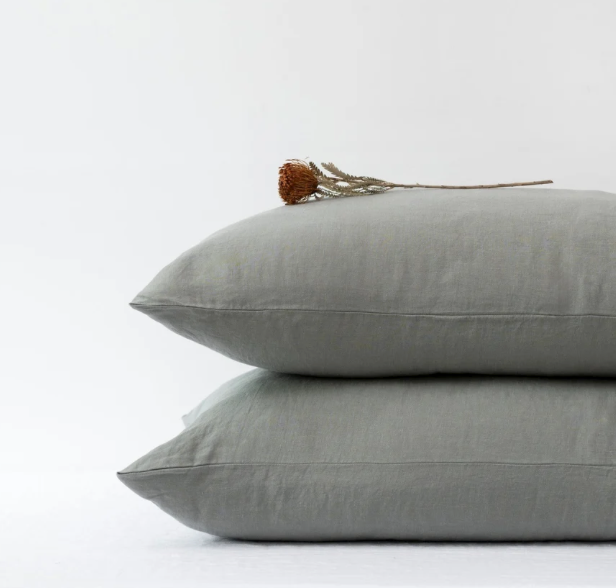 KHAKI LINEN CUSHION COVER