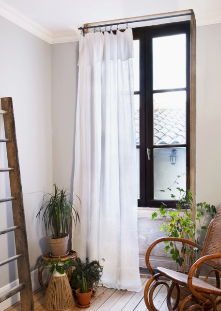 WHITE COTTON GAUZE CURTAIN