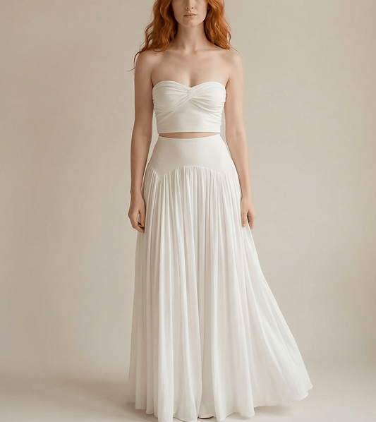 FALDA MAXI DE MALLA BLANCA