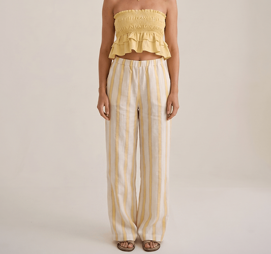 PANTALÓN DE SEDA A RAYAS
