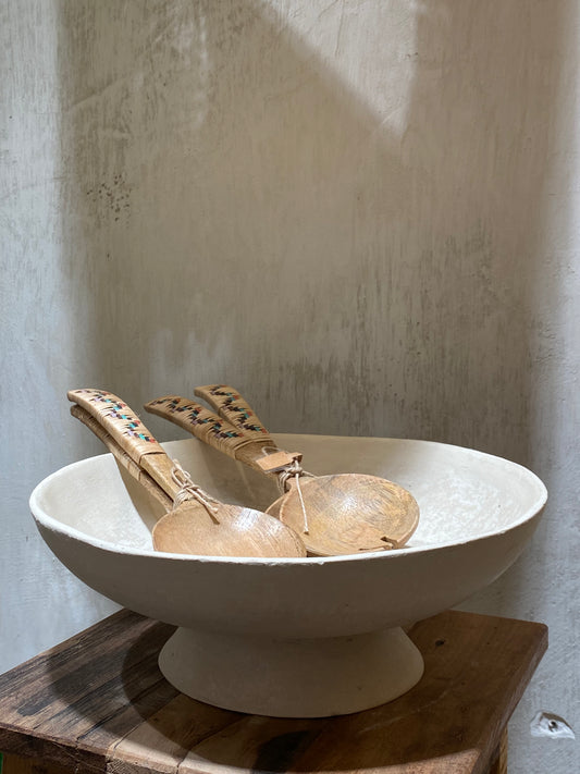WOODEN SALAD SET WITH BAMBOO