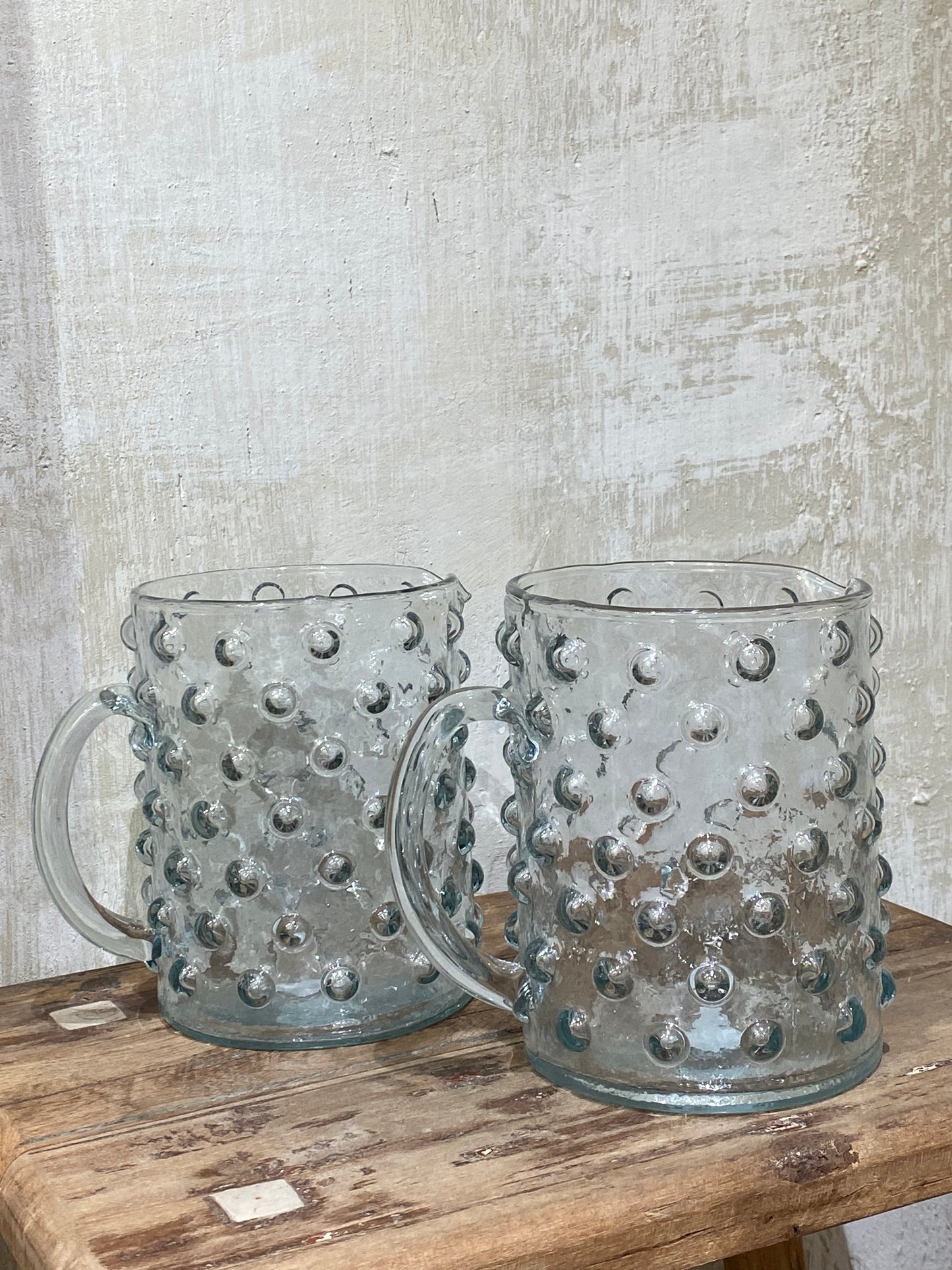 GLASS JUG WITH DOTS