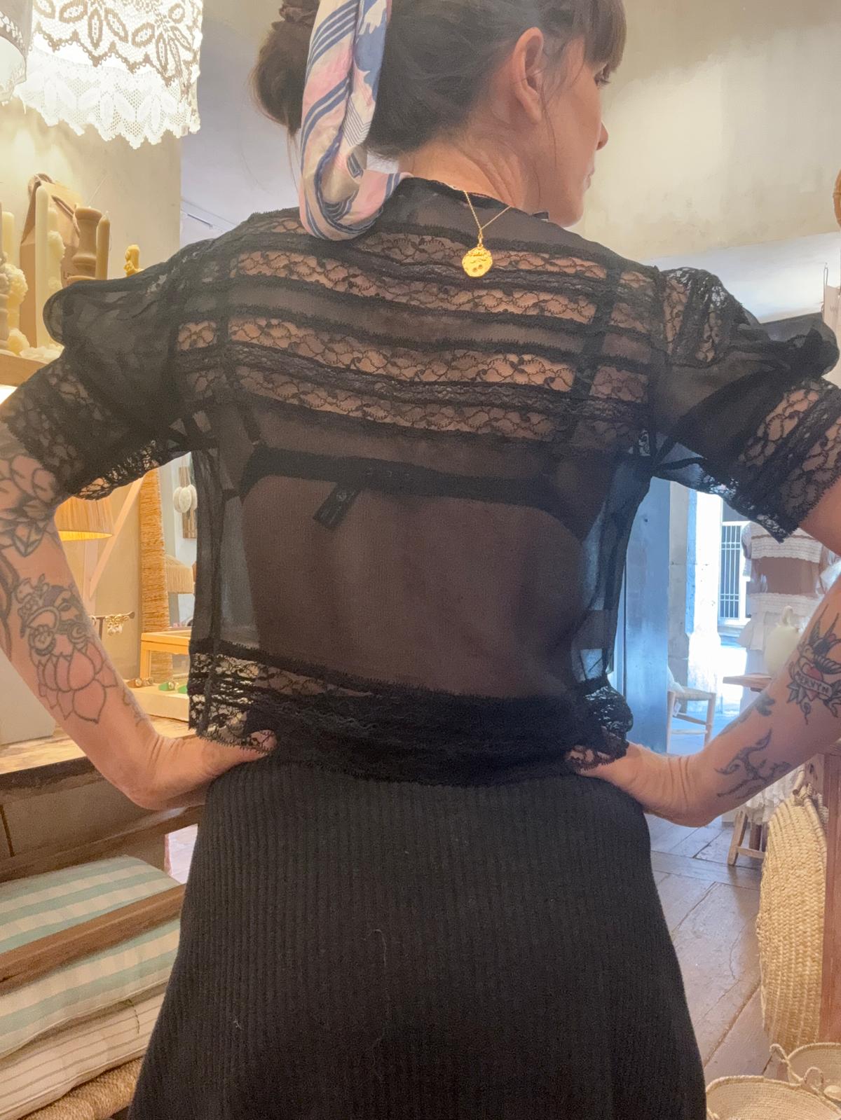 SILK BLACK BLOUSE