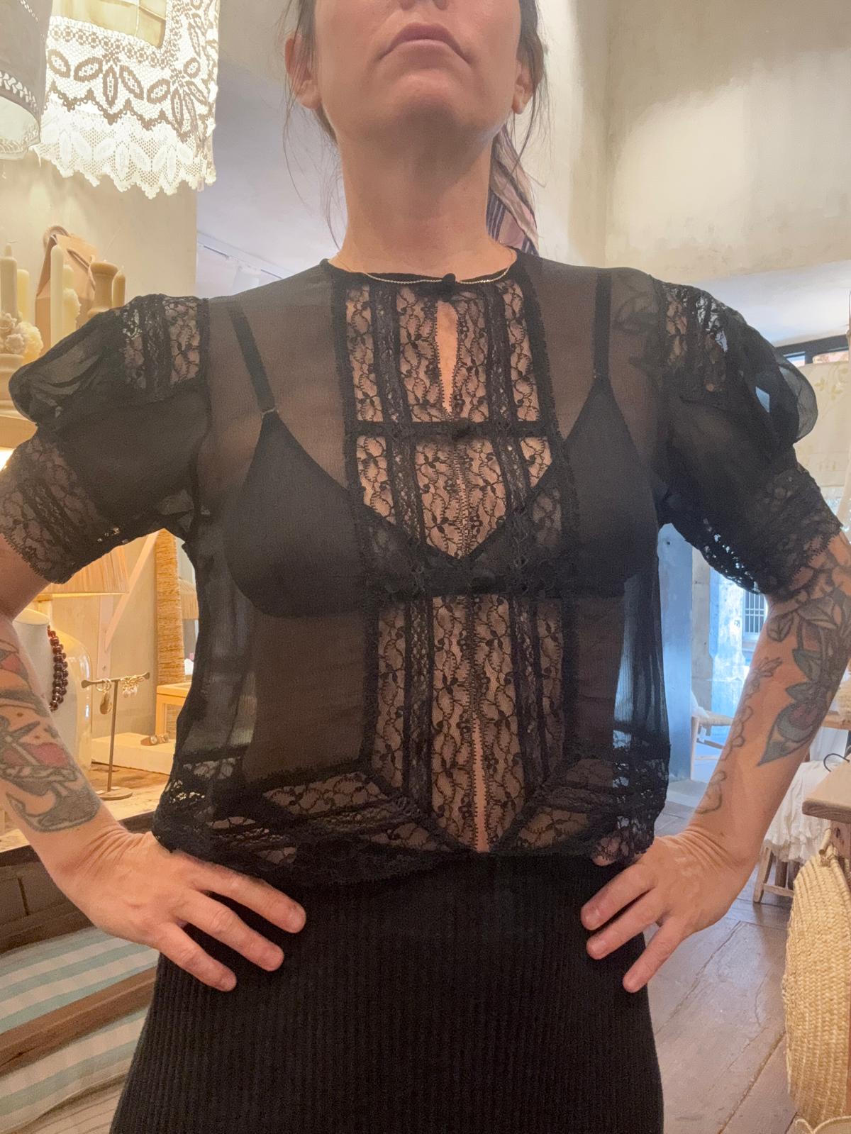 SILK BLACK BLOUSE