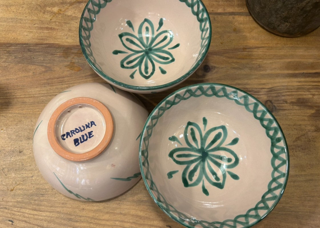 CUENCO DE FLORES PINTADO A MANO
