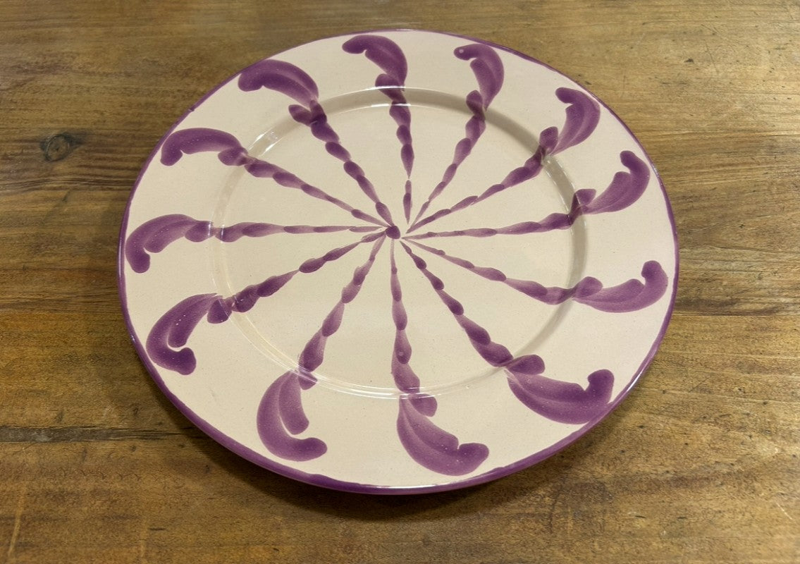 PLATO DE CERÁMICA PINTADO A MANO - LILA