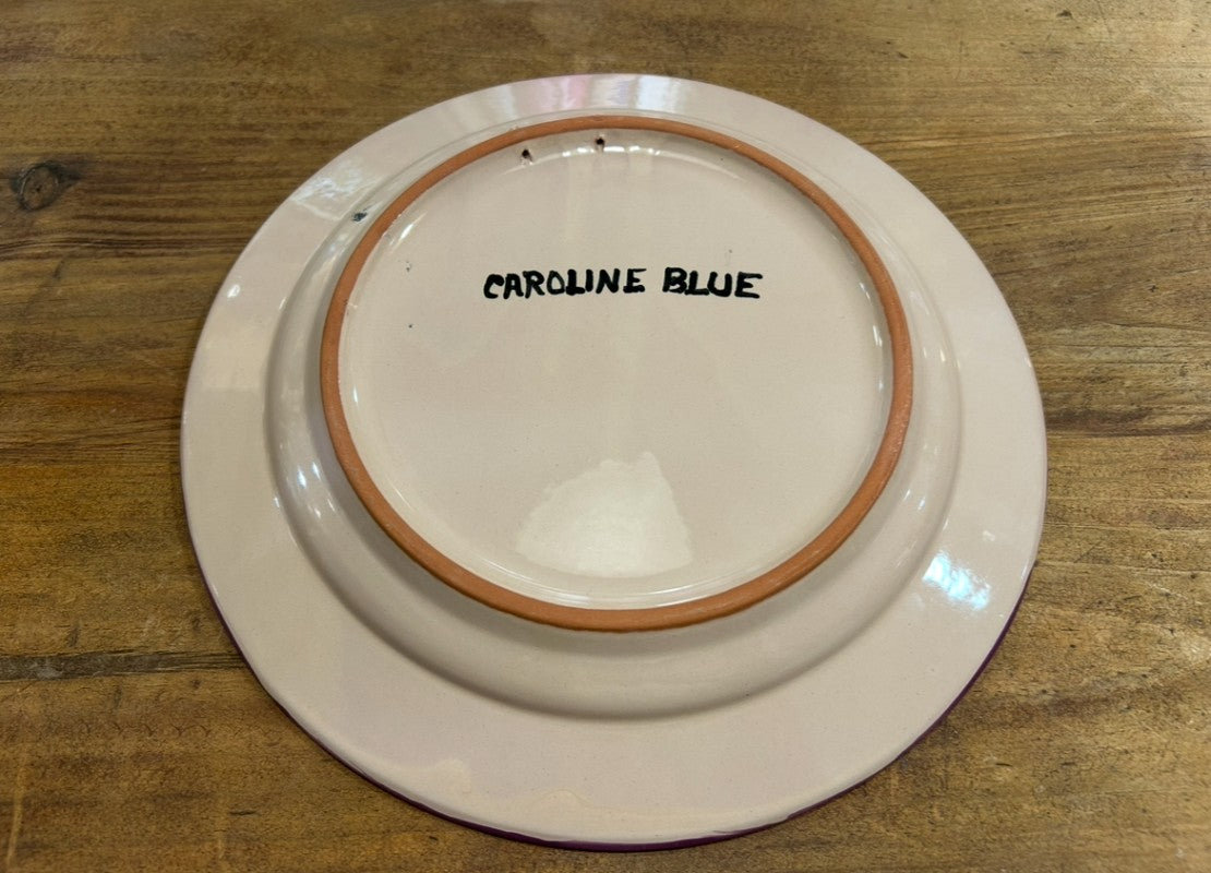 PLATO DE CERÁMICA PINTADO A MANO - LILA