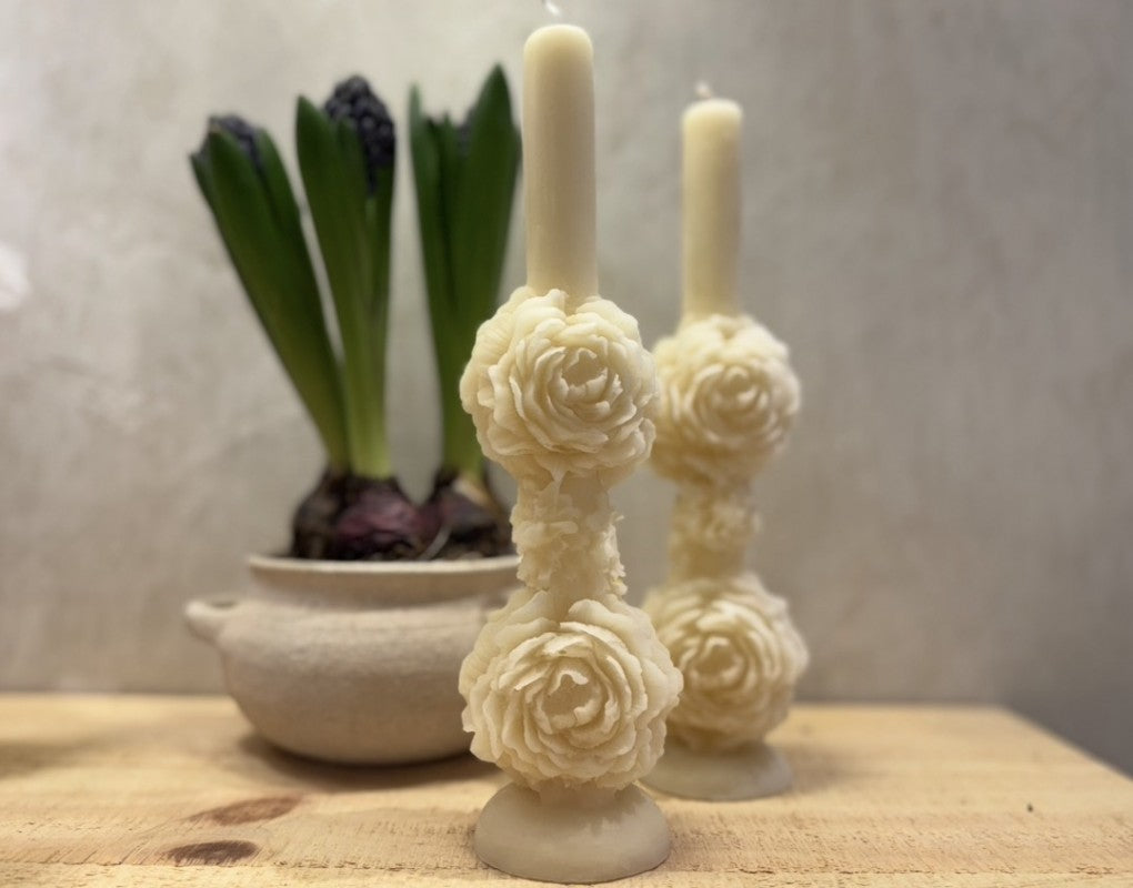 VELA DE CERA DE ABEJAS PEONÍA