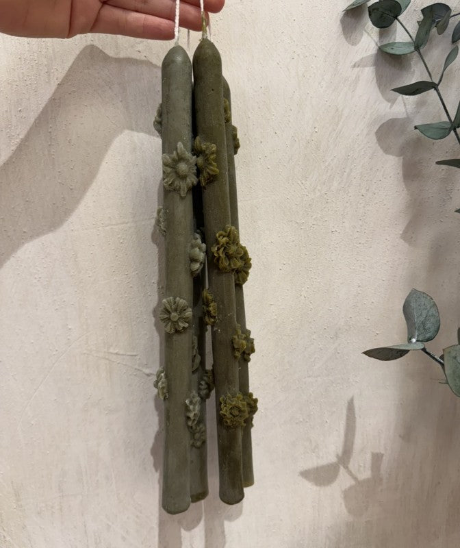 flor vela verde