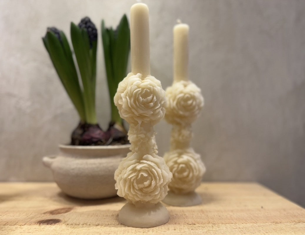 VELA DE CERA DE ABEJAS PEONÍA