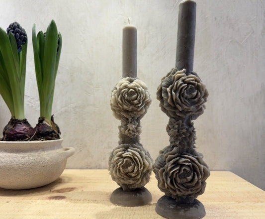Velas gris peonía