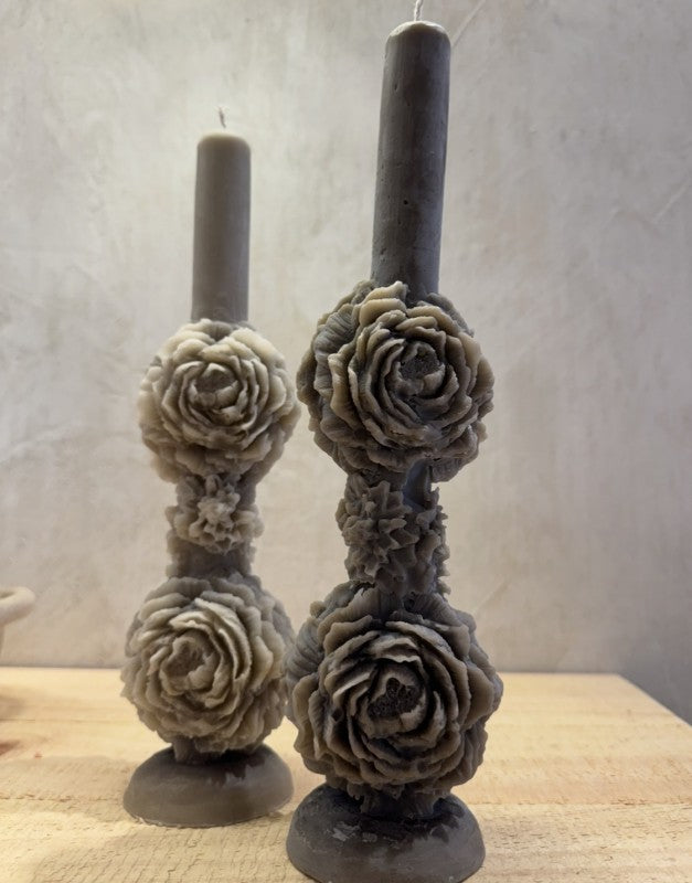 Velas gris peonía