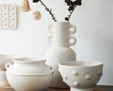 Jarron papel mache y yeso