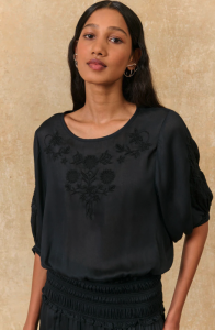 Blusa Negra Bordado