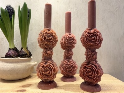 Vela Peonia Rosa